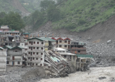 Building Collapse due to natural Disaster in Uttarakhand