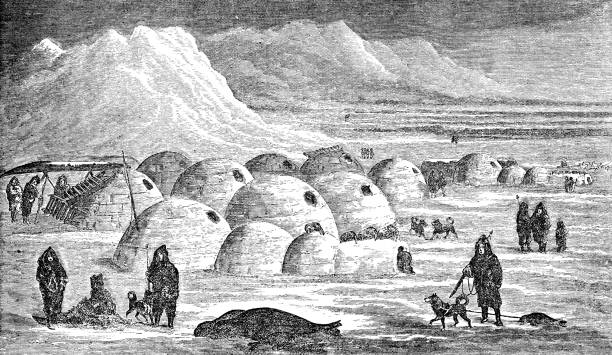 The natives of the Arctic region, Inuit settlement in the Arctic region living on the banks of present day Northwest Passage