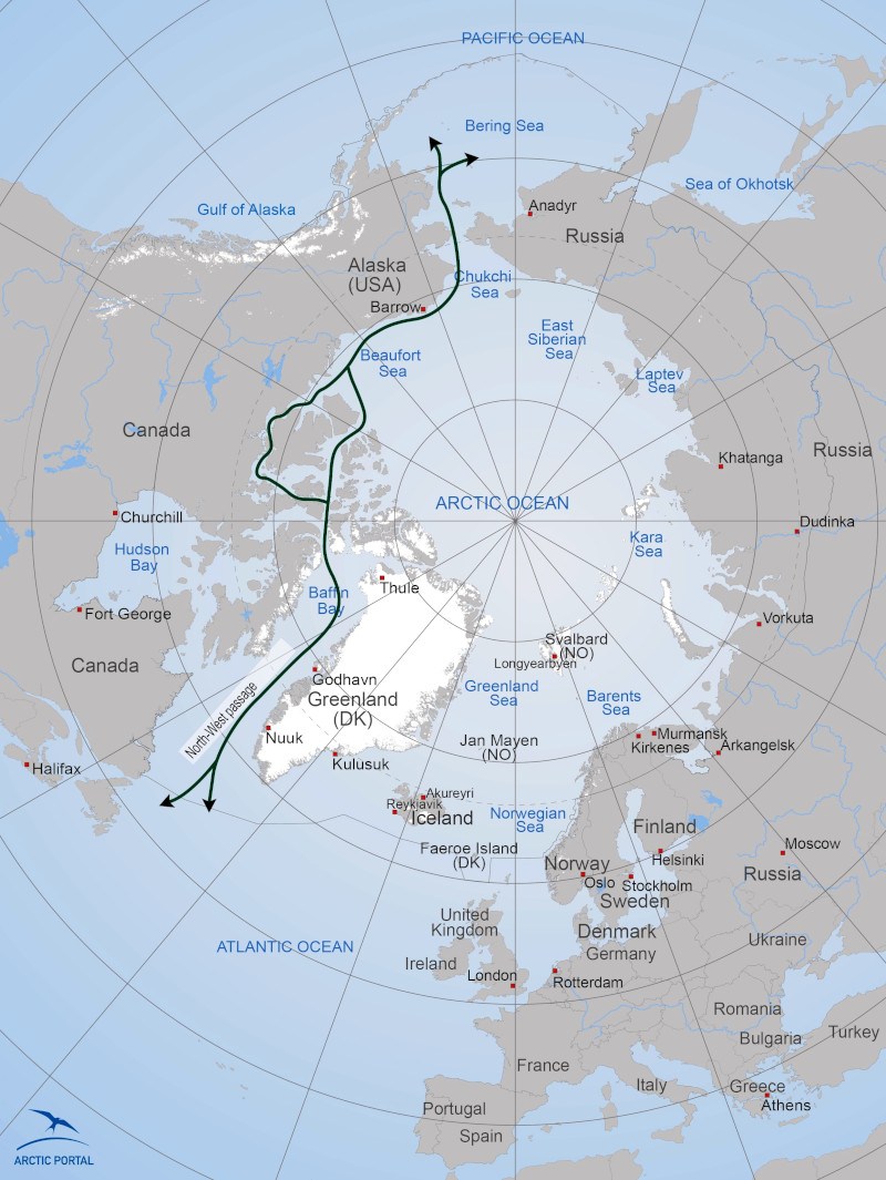 Northwest Passage Map to understand the current developments in the Arctic Region.