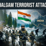 Pahalgam terror attack 2025 visuals showing security forces and affected valley area.